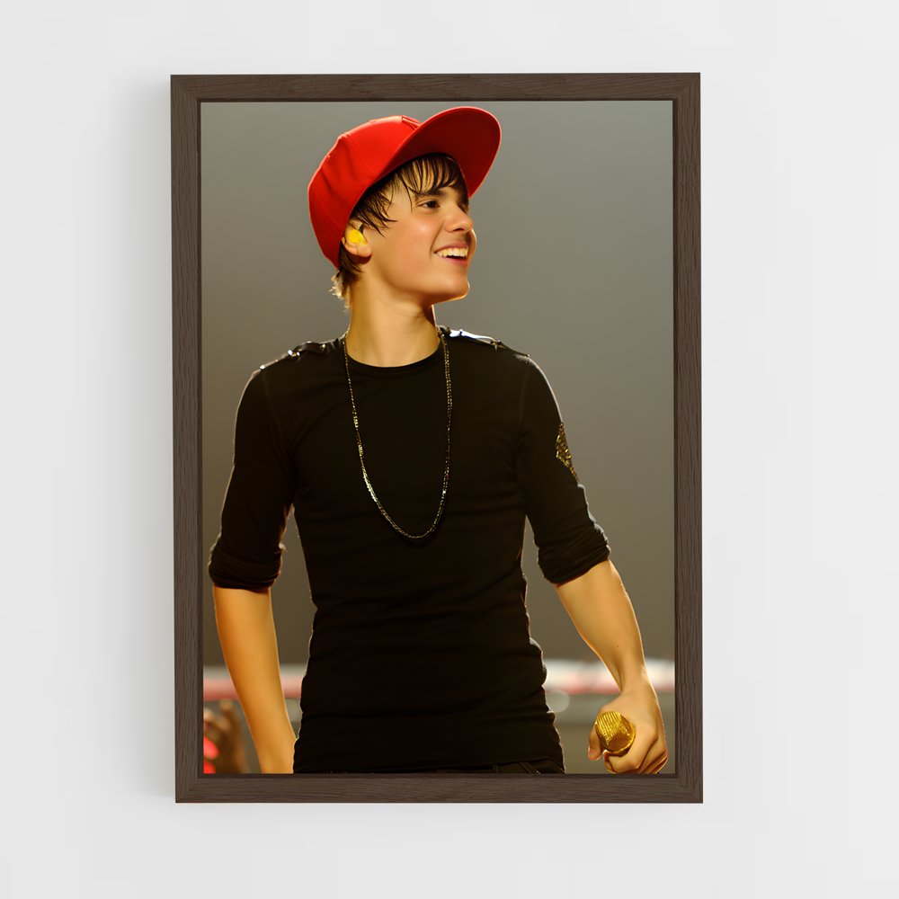 ap-justin bieber-3 cadre Bois foncé