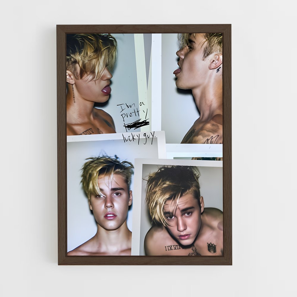 ap-justin bieber-4 cadre Bois foncé