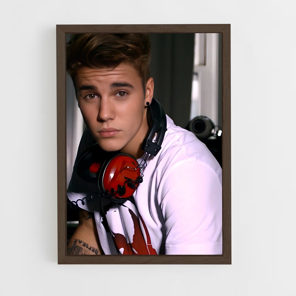 ap-justin bieber-7 cadre Bois foncé