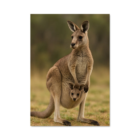 Poster Kangourou et Petit