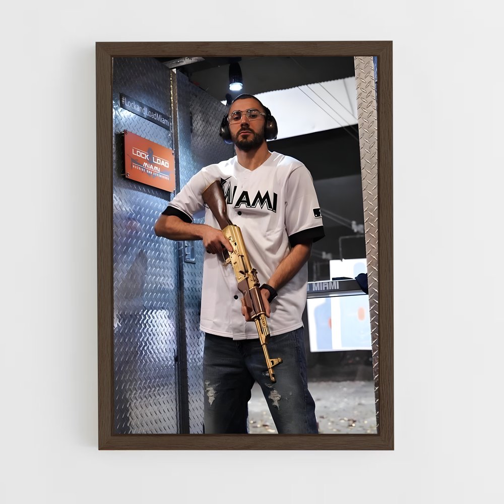 ap-karim benzema-6 cadre Bois foncé