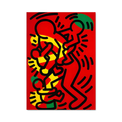 Poster Lignes Rouges et Noires