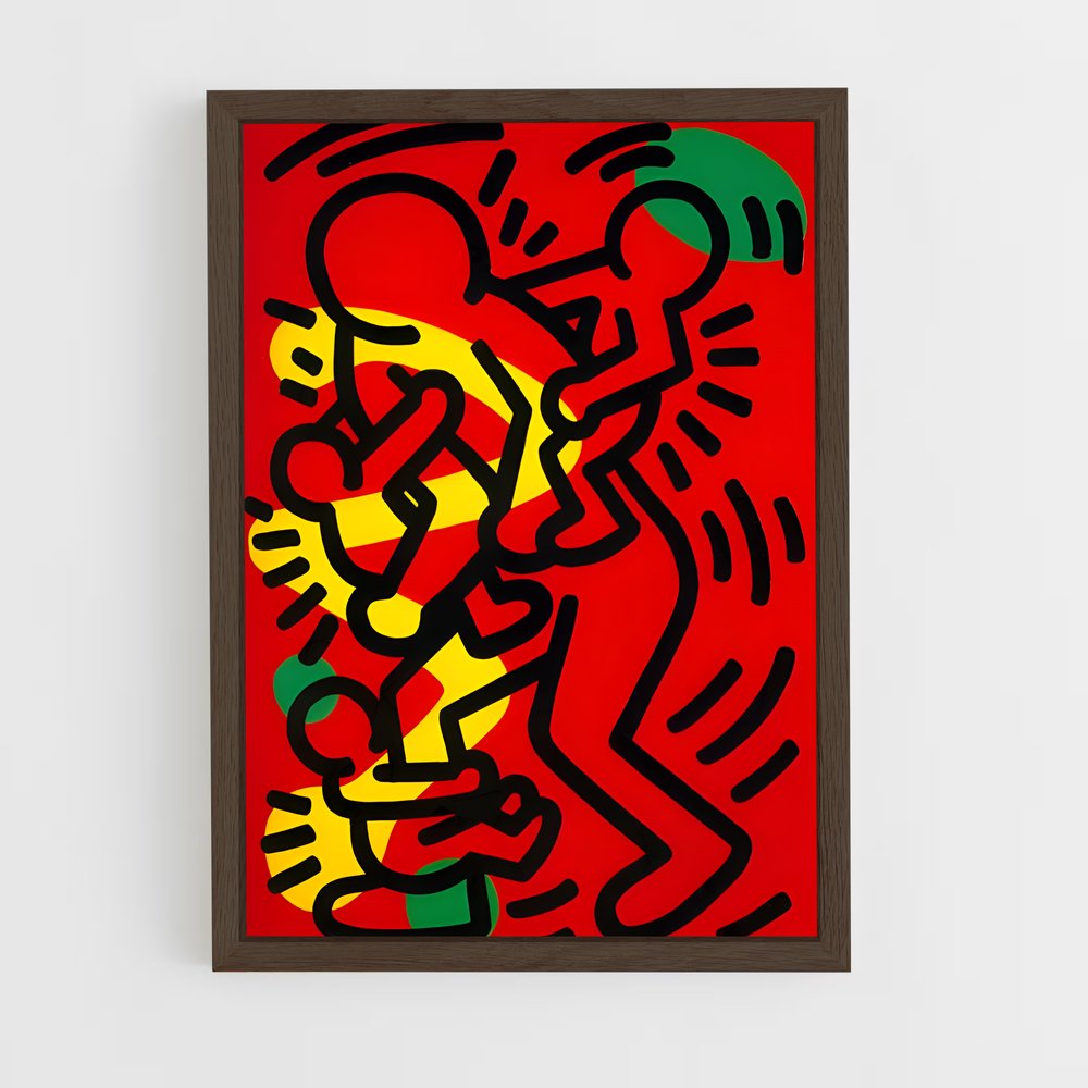 ap-keith haring-3 cadre Bois foncé