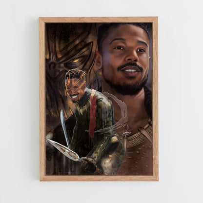 ap-killmonger black panther-3 cadre Bois clair
