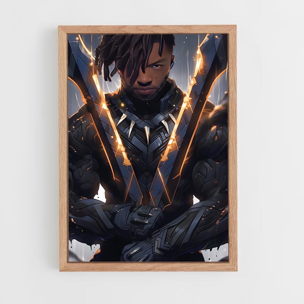 ap-killmonger black panther-4 cadre Bois clair