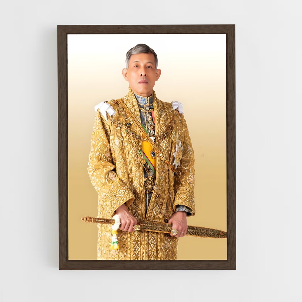 ap-king maha vajiralongkorn-7 cadre Bois foncé