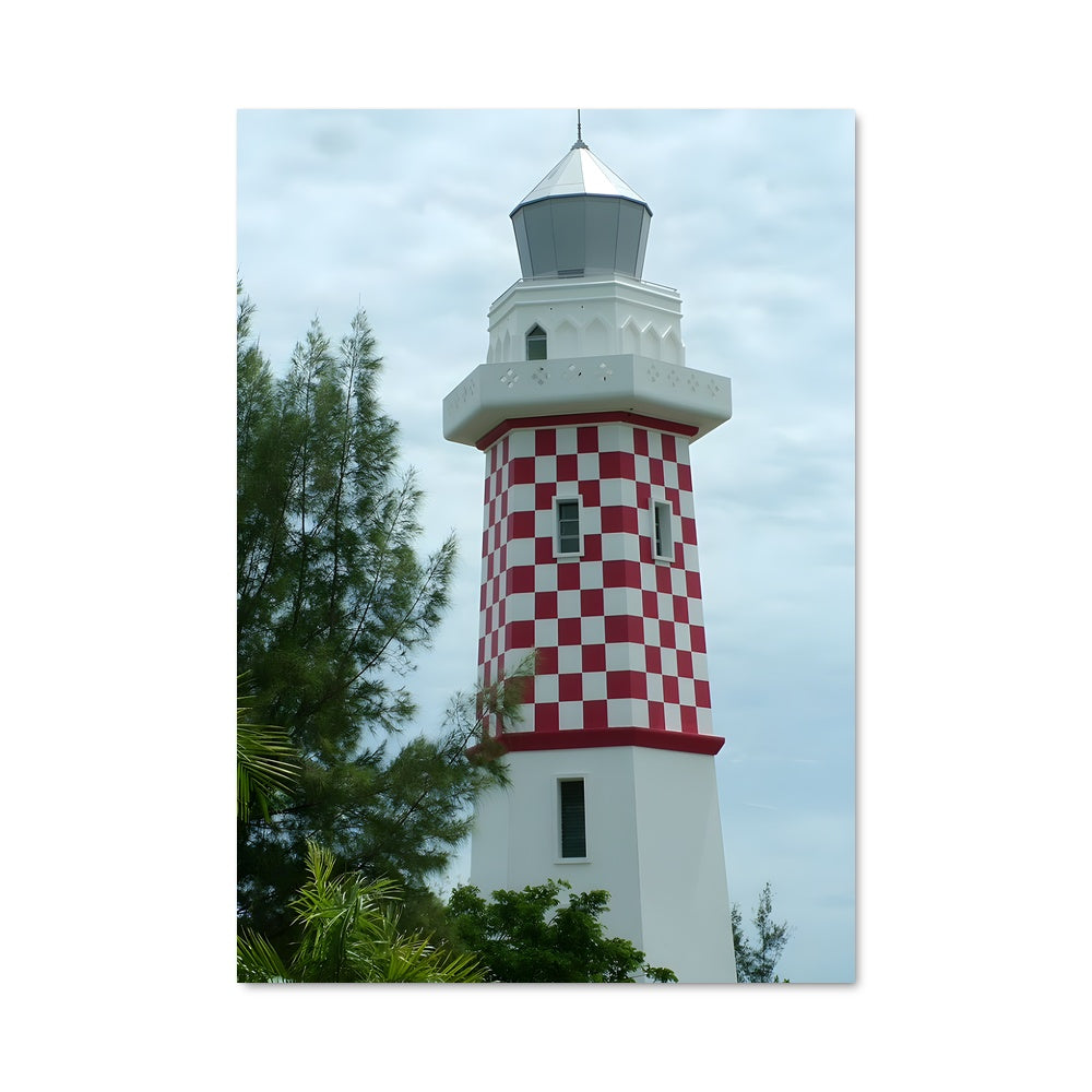 Poster Phare Rouge et Blanc