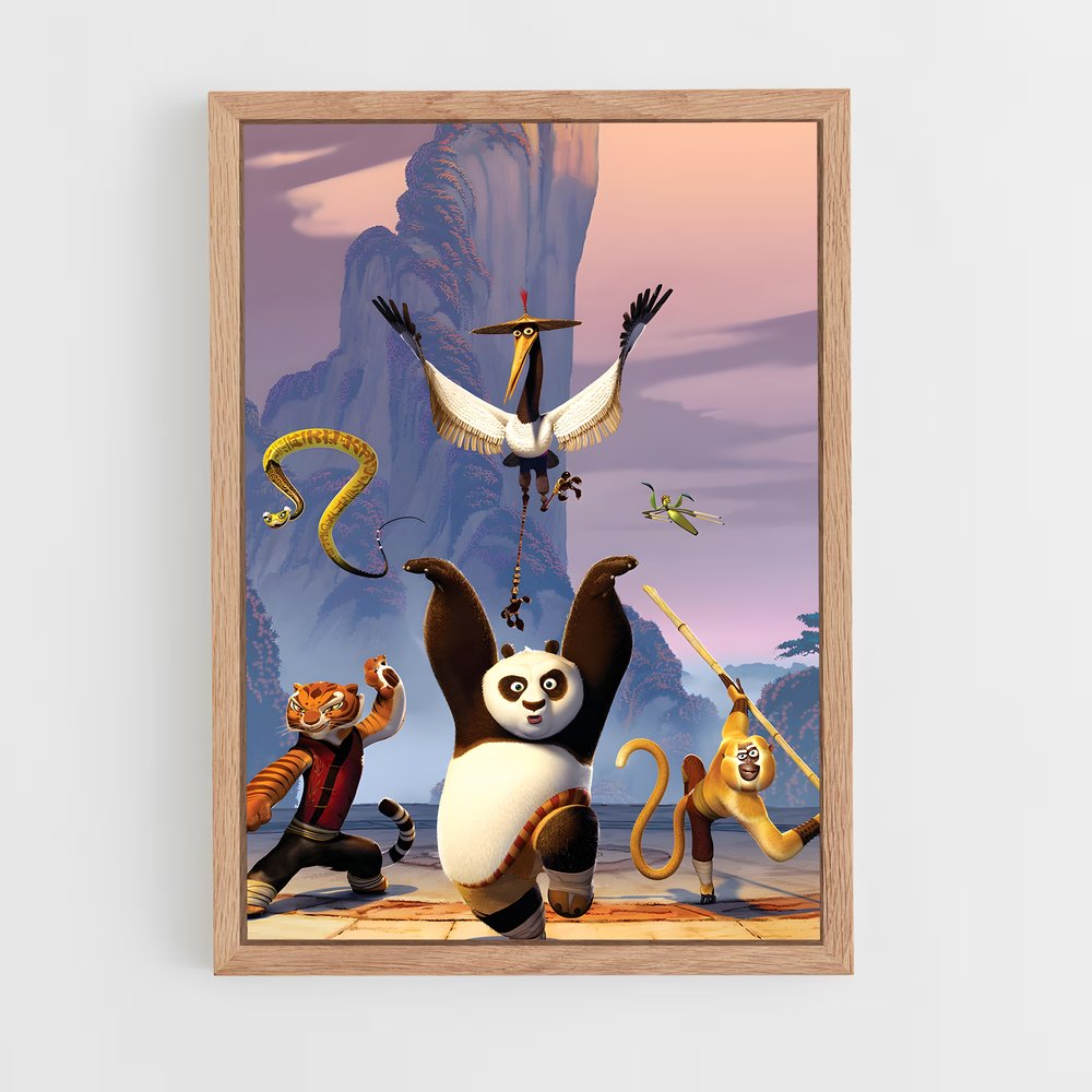 ap-kung fu panda-5 cadre Bois clair