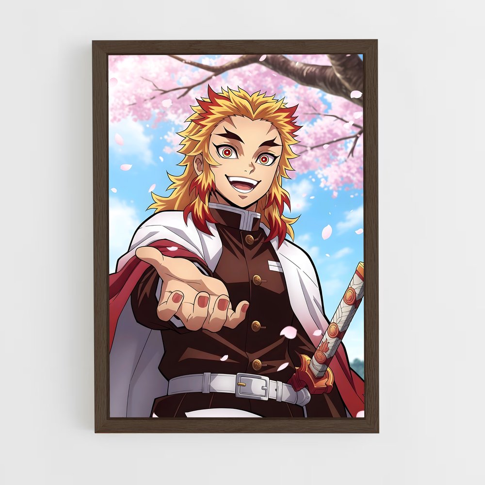 ap-kyojuro rengoku-6 cadre Bois foncé