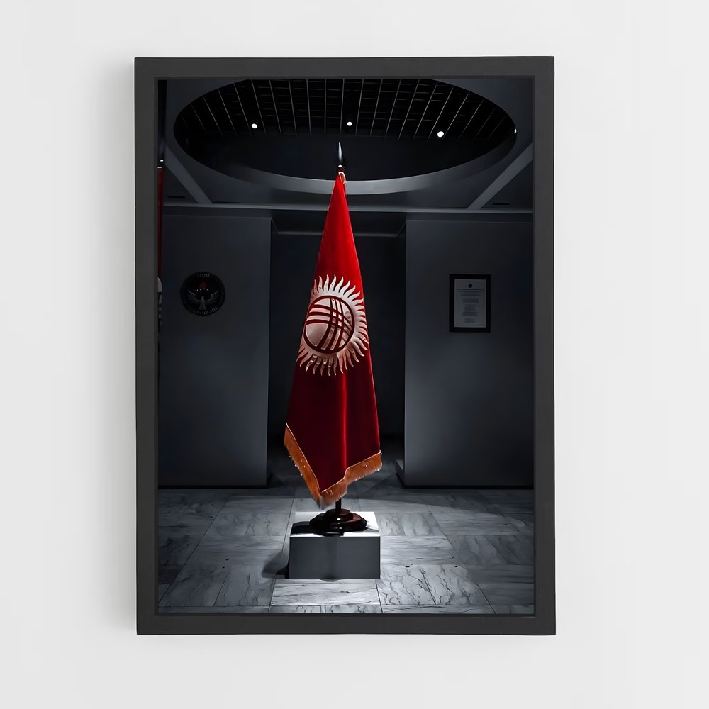 ap-kyrgyzstan flag-4 cadre Noir