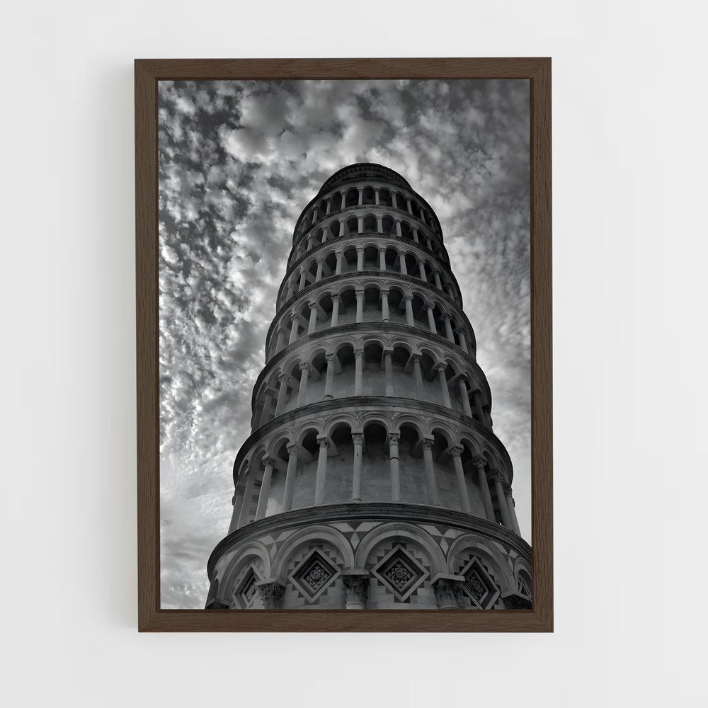 ap-leaning tower pisa-10 cadre Bois foncé