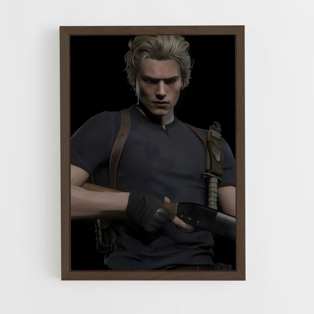 ap-leon kennedy-4 cadre Bois foncé
