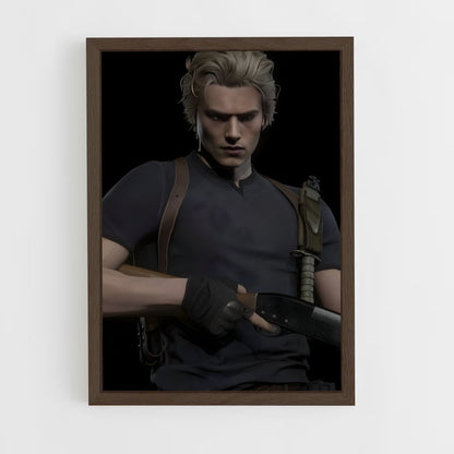 ap-leon kennedy-4 cadre Bois foncé