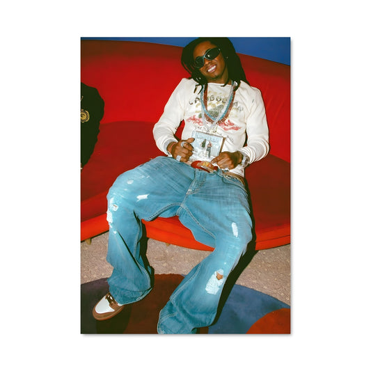 Poster Lil Wayne sur le Canapé Rouge