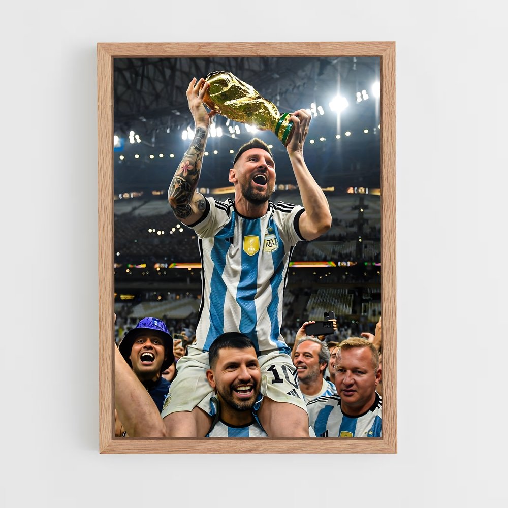 ap-lionel messi-12 cadre Bois clair