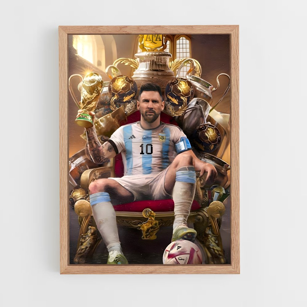 ap-lionel messi-7 cadre Bois clair