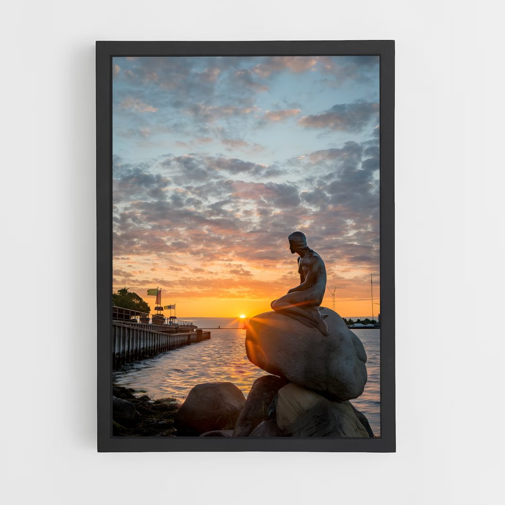 ap-little mermaid statue-4 cadre Noir