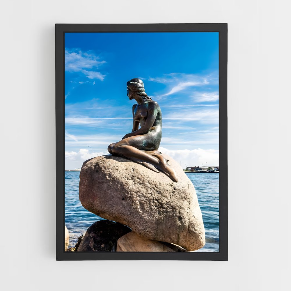 ap-little mermaid statue-7 cadre Noir