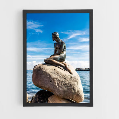 ap-little mermaid statue-7 cadre Noir
