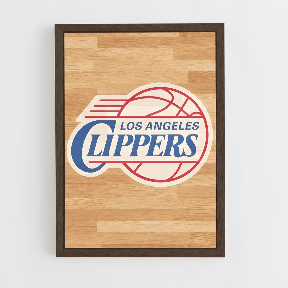 ap-los angeles clippers-12 cadre Bois foncé