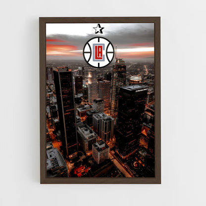 ap-los angeles clippers-6 cadre Bois foncé