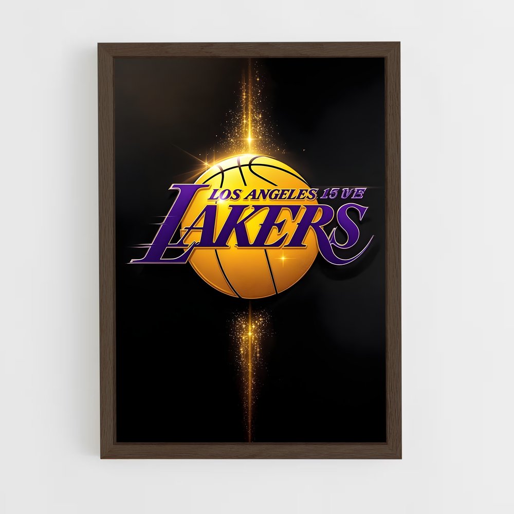 ap-los angeles lakers-3 cadre Bois foncé