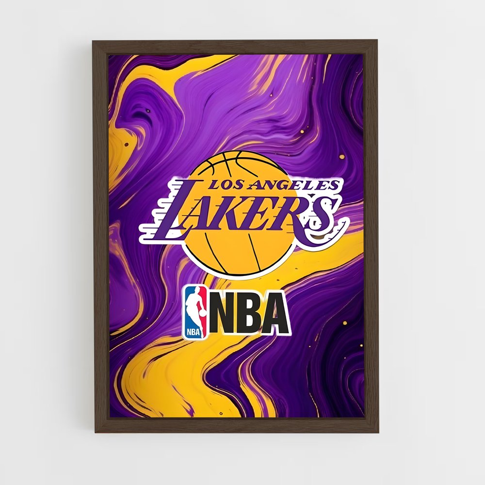ap-los angeles lakers-8 cadre Bois foncé