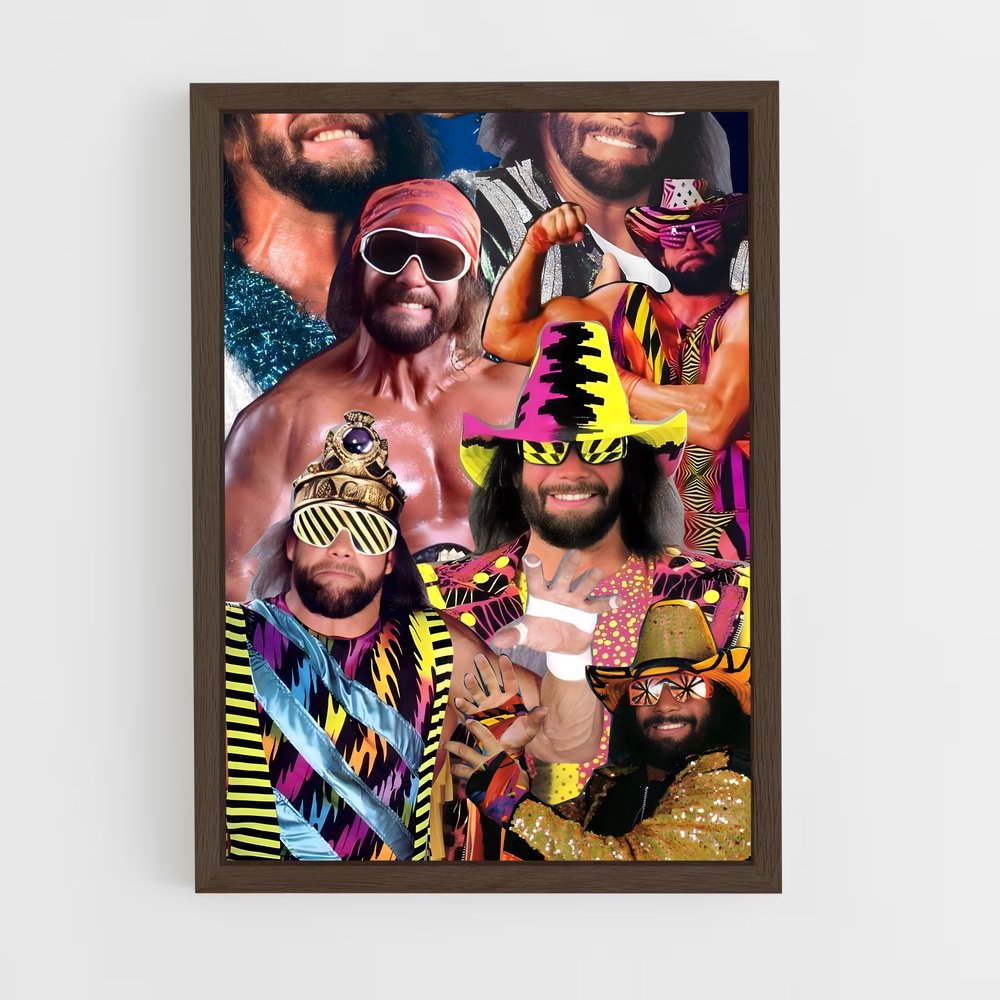 ap-macho man randy savage-4 cadre Bois foncé