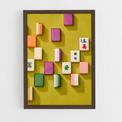 ap-mahjong-1 cadre Bois foncé