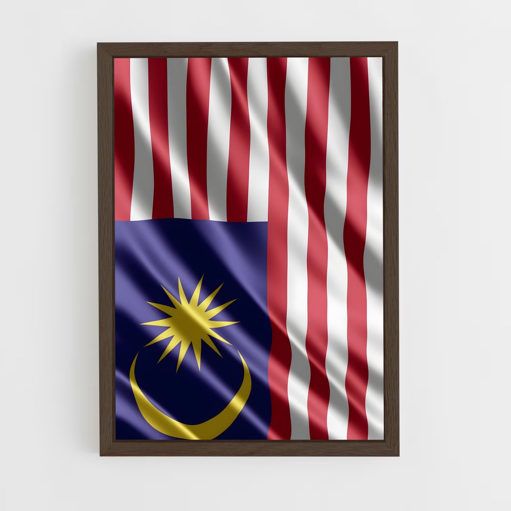 ap-malaysia flag-3 cadre Bois foncé