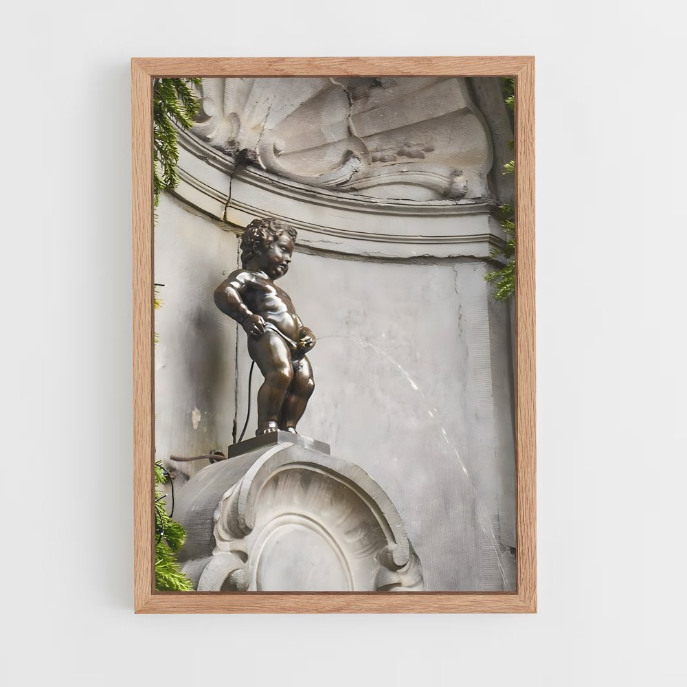 ap-manneken pis-3 cadre Bois clair