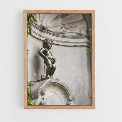 ap-manneken pis-3 cadre Bois clair