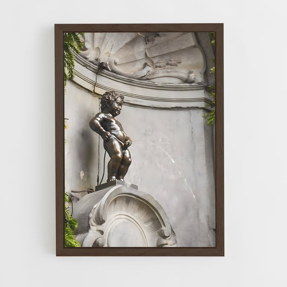 ap-manneken pis-3 cadre Bois foncé