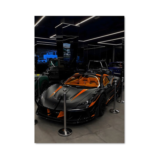 Poster Garage Noir et Orange