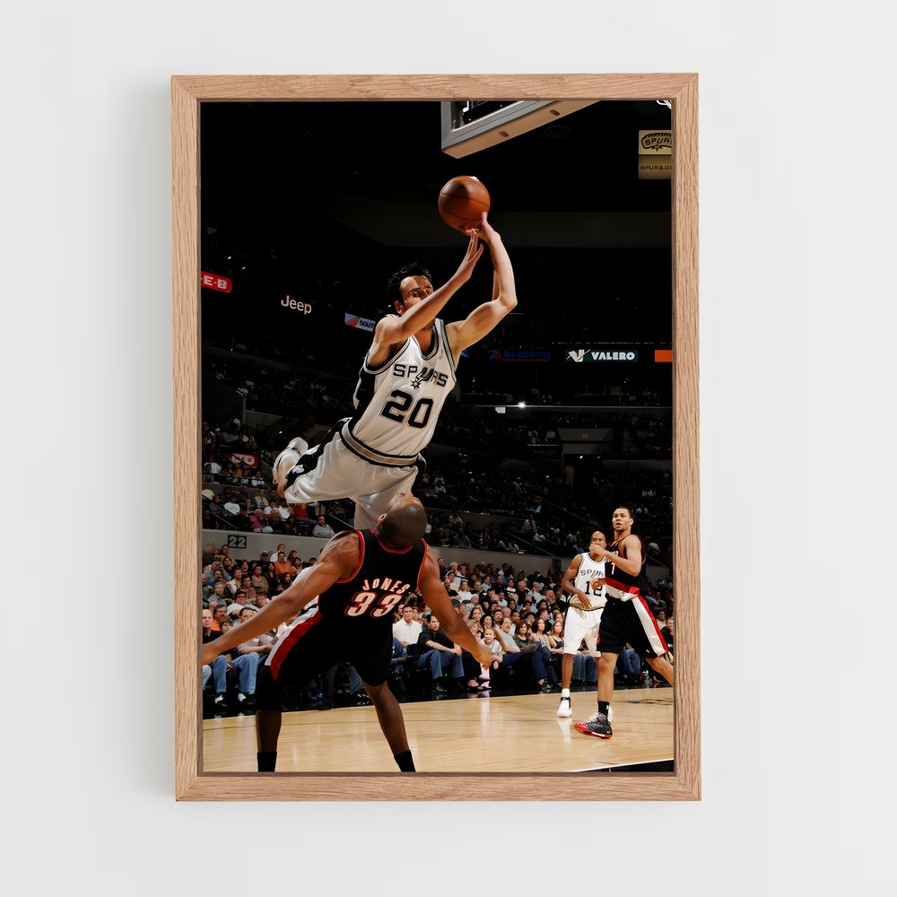 ap-manu ginobili-8 cadre Bois clair