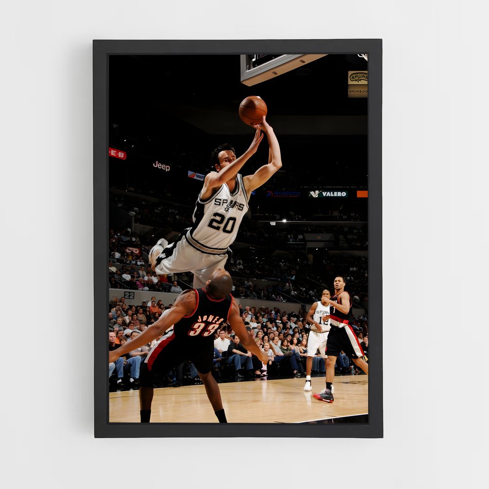 ap-manu ginobili-8 cadre Noir