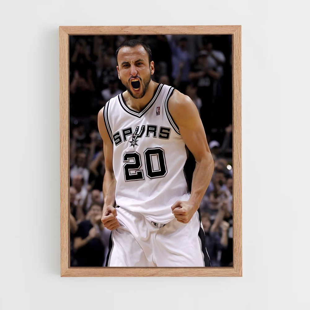 ap-manu ginobili-9 cadre Bois clair
