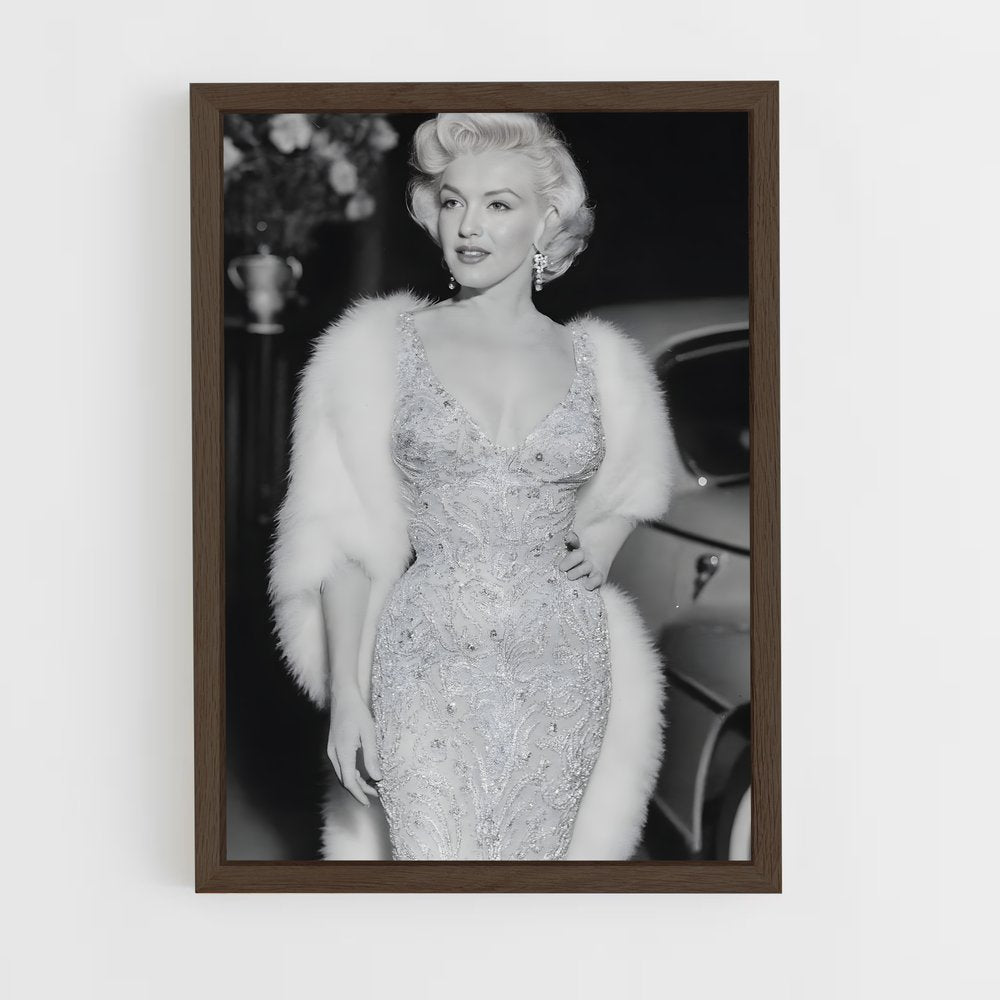 ap-marilyn monroe-9 cadre Bois foncé
