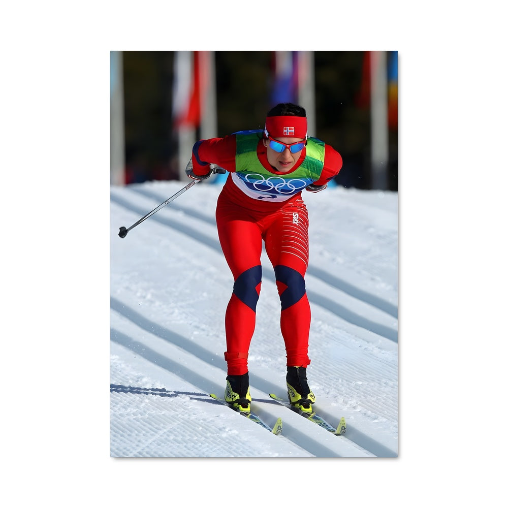 Poster Ski en Rouge