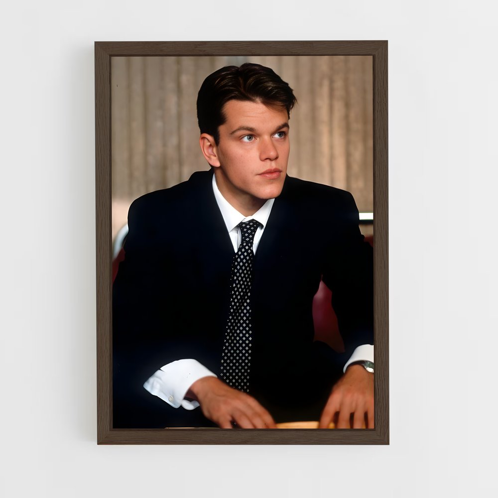 ap-matt damon-2 cadre Bois foncé