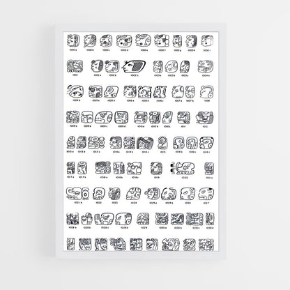 ap-maya glyphs-1 cadre Blanc