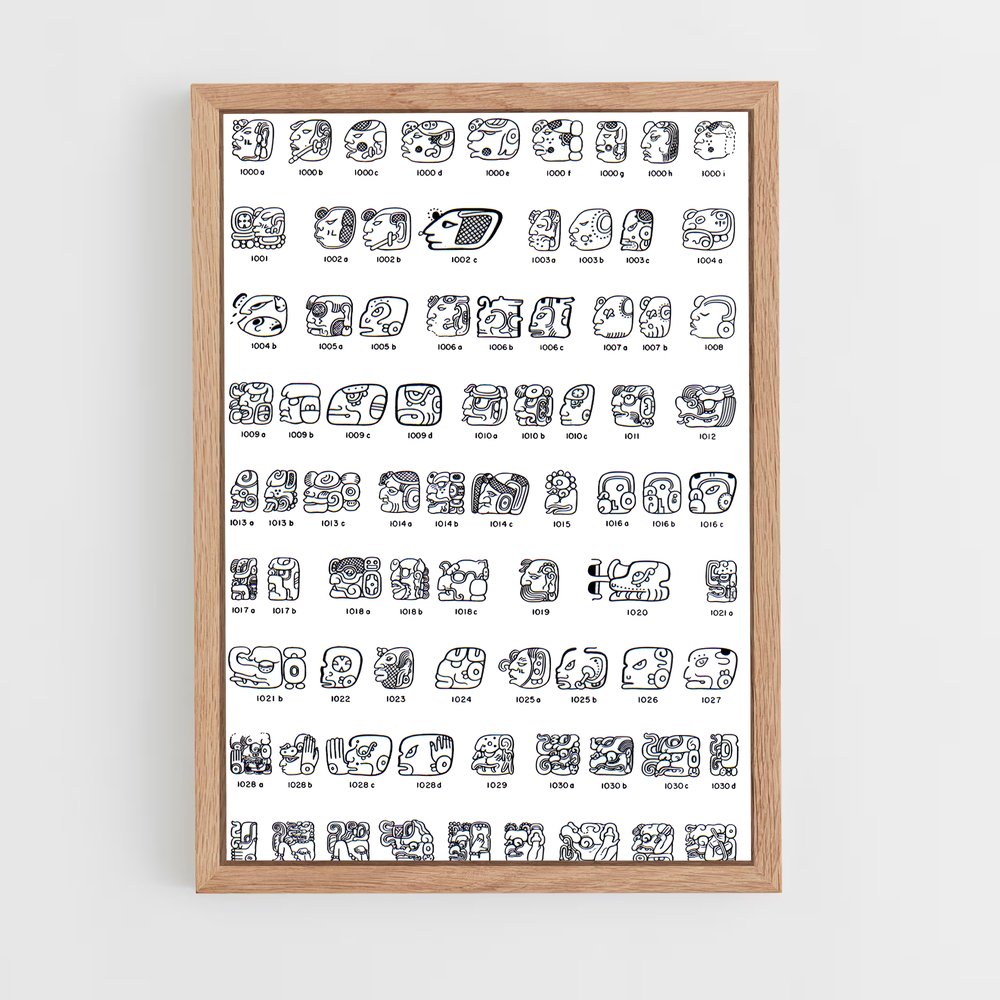 ap-maya glyphs-1 cadre Bois clair