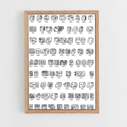 ap-maya glyphs-1 cadre Bois clair
