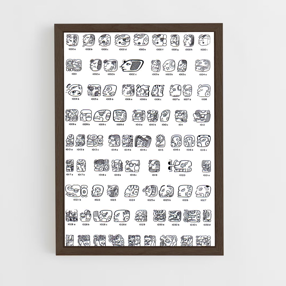ap-maya glyphs-1 cadre Bois foncé