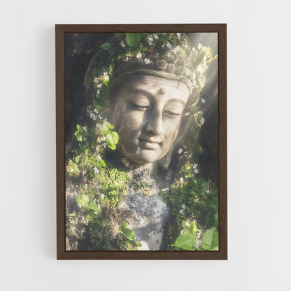 ap-meditation buddha-3 cadre Bois foncé