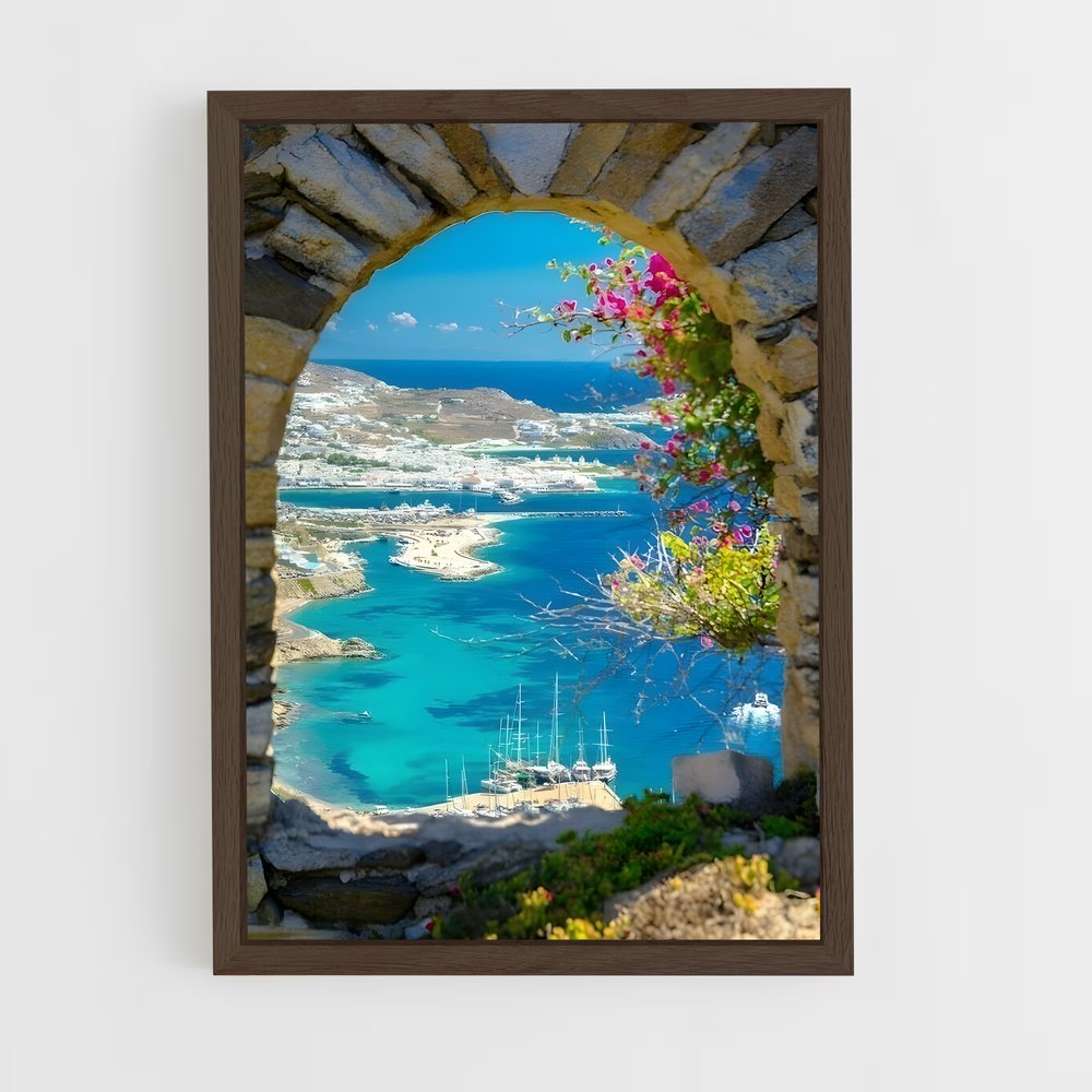 ap-mediterranean sea-3 cadre Bois foncé