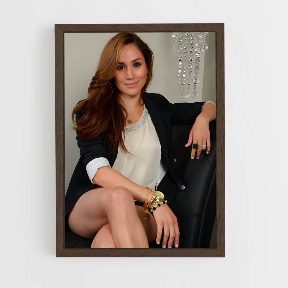 ap-meghan markle-4 cadre Bois foncé