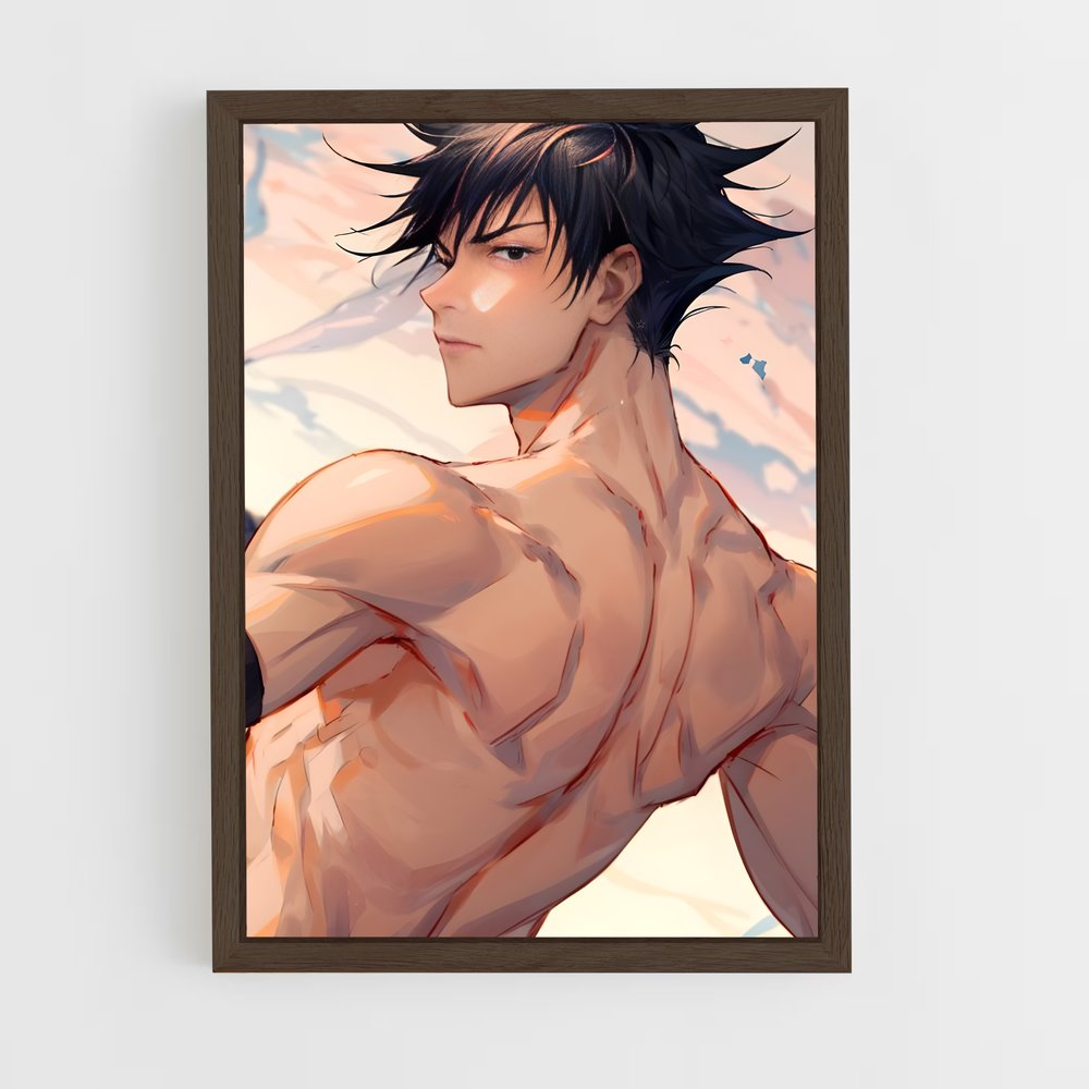 ap-megumi fushiguro-3 cadre Bois foncé