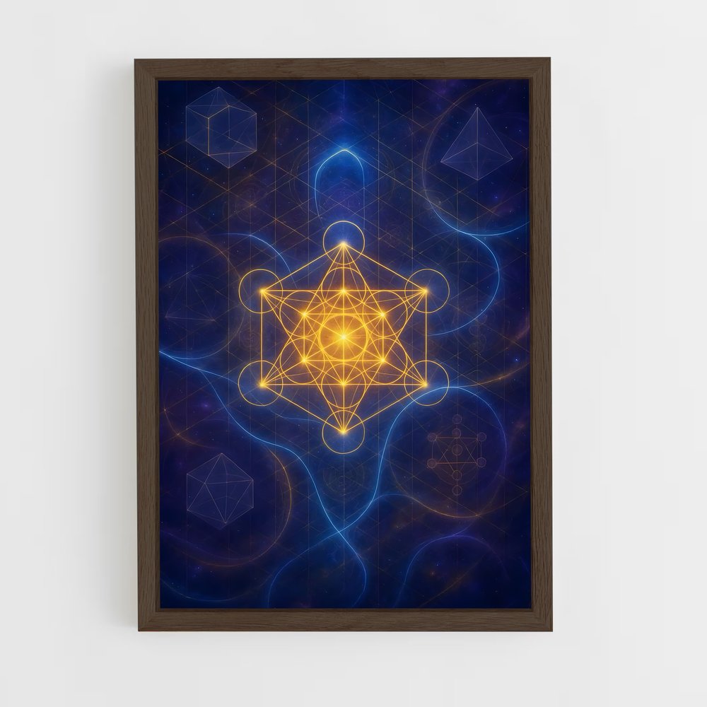 ap-metatron cube-3 cadre Bois foncé