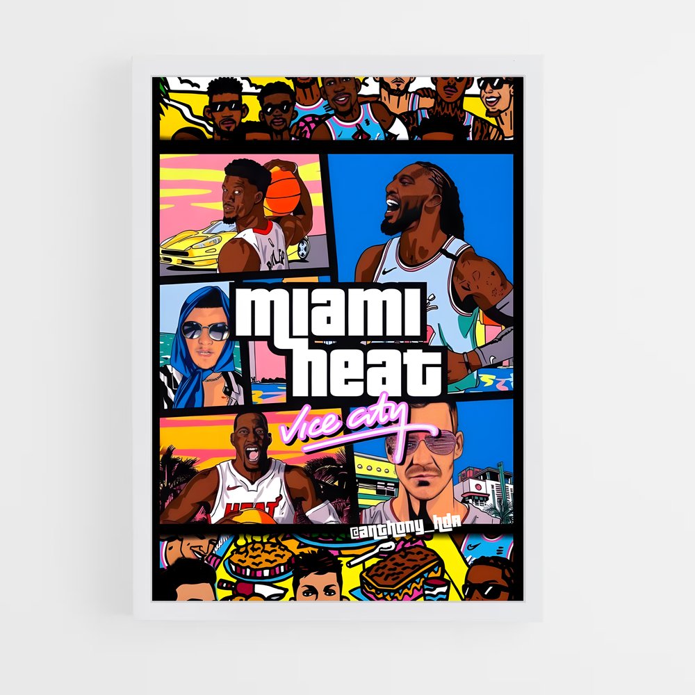 ap-miami heat-9 cadre Blanc